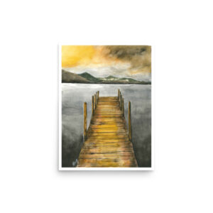 "The Dock in Gold and Black" Print - 12" x 16",  18" x 24"