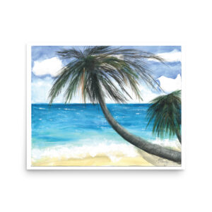 "Palm over the Beach" Print - 11" x 14" or 16" x 20", - Image 2