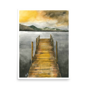 "The Dock in Gold and Black" Print - 12" x 16",  18" x 24" - Image 2